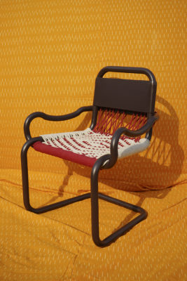 chair on an orange background