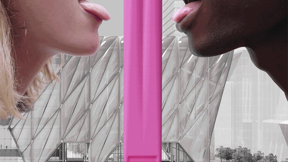 white woman and black man licking pink dildo by wolgang and hite