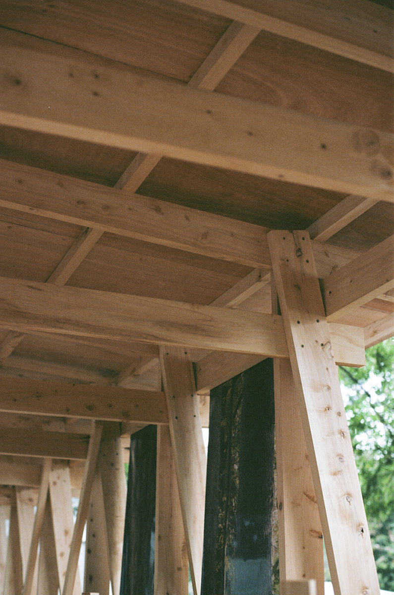wood pavilion, building detail