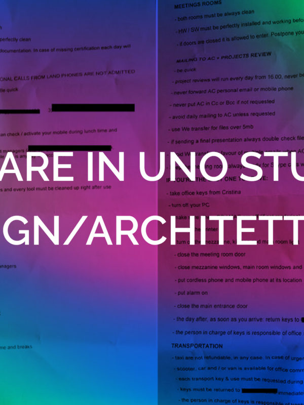 LAVORARE IN UNO STUDIO DI DESIGN/ARCHITETTURA
